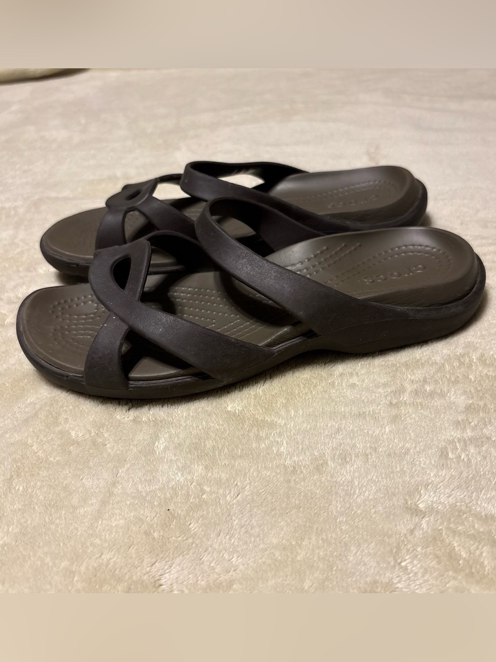 CROCS Brown Women's Slide Sandals - Picture 3 of 6